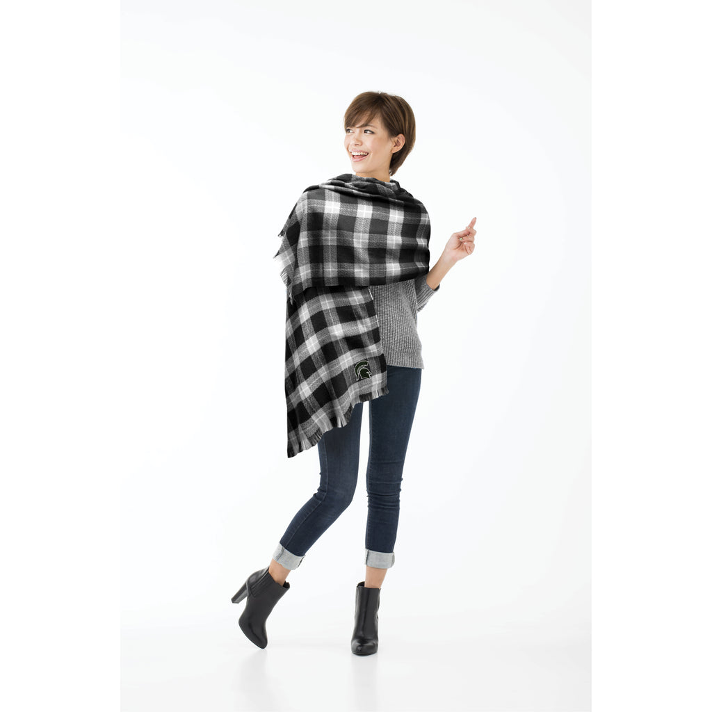 Michigan State Spartans Plaid Blanket -  Scarf