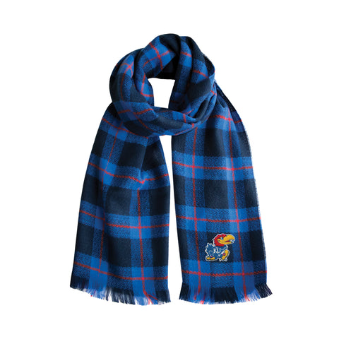 Kansas Jayhawks Plaid Blanket -  Scarf