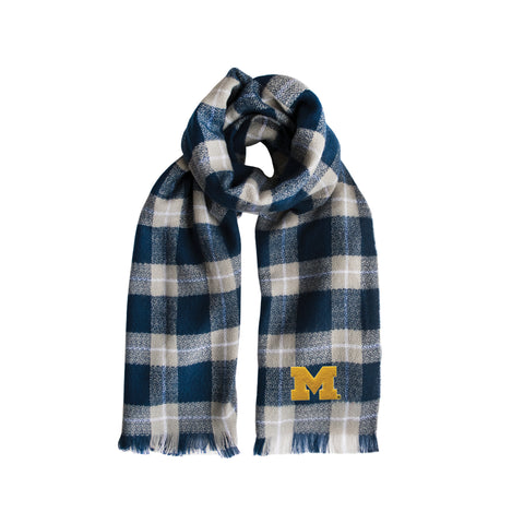 Michigan Wolverines Plaid Blanket -  Scarf
