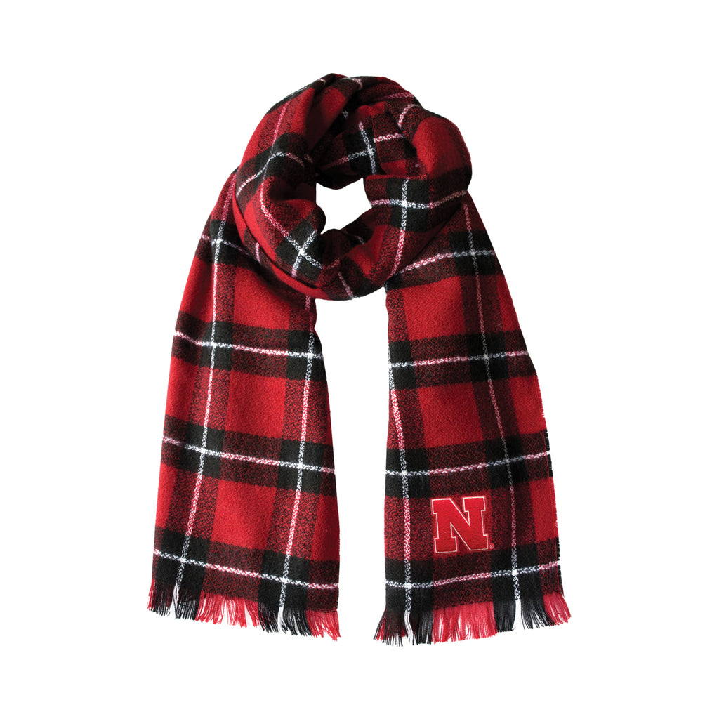 Nebraska Cornhuskers Plaid Blanket -  Scarf