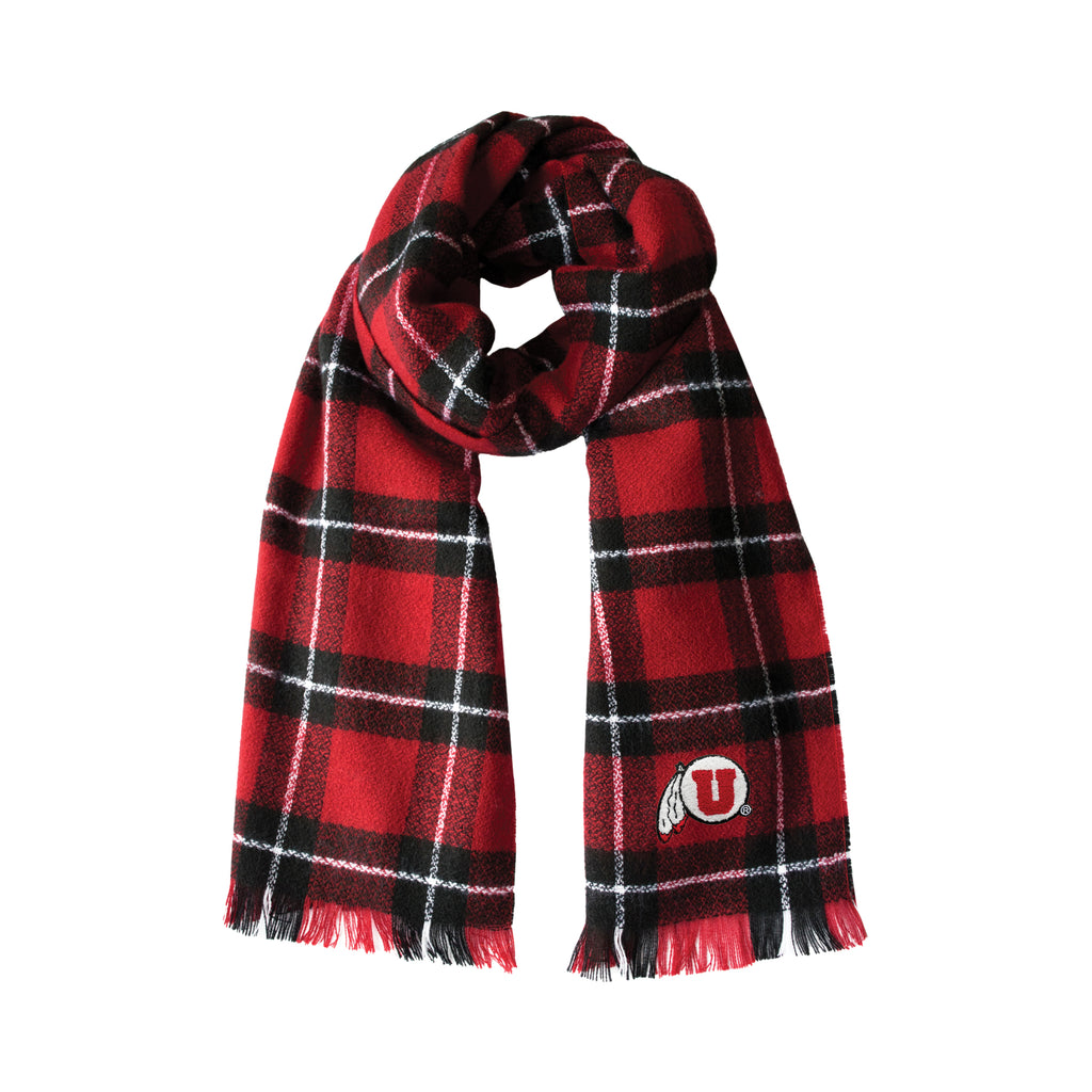 Utah Utes Plaid Blanket -  Scarf