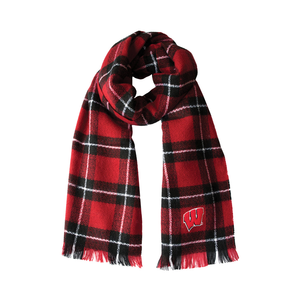 Wisconsin Badgers Plaid Blanket -  Scarf