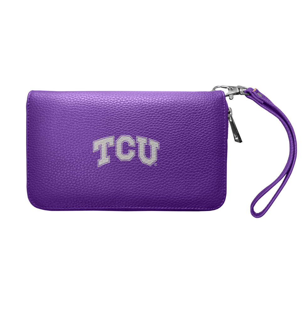 TCU Horned Frogs Zip Organizer Wallet Pebble - Purple