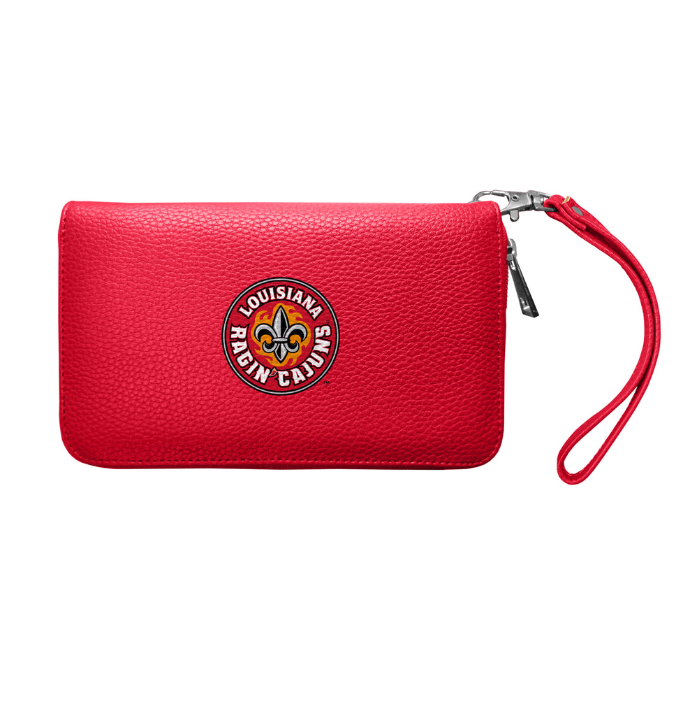 Louisiana Ragin' Cajuns Zip Organizer Wallet Pebble - Light Red
