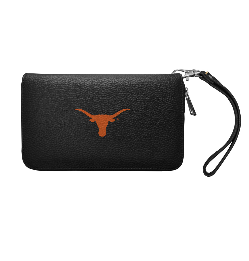 Texas Longhorns Zip Organizer Wallet Pebble - Black