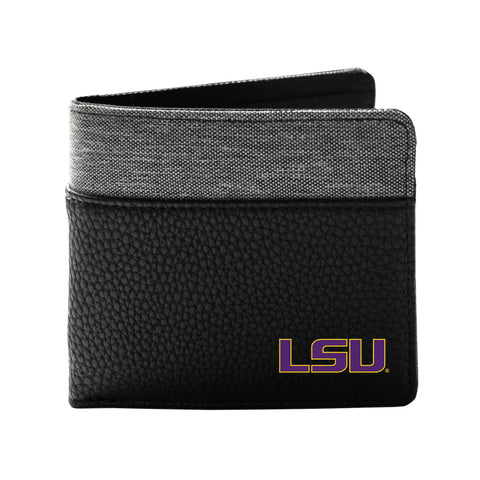 LSU Tigers Pebble Bifold Wallet - Black