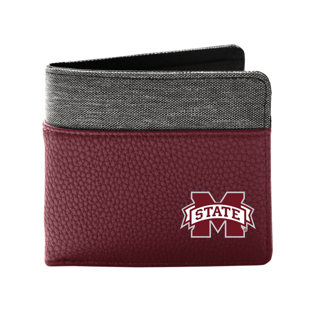 Mississippi State Bulldogs Pebble Bifold Wallet - Maroon