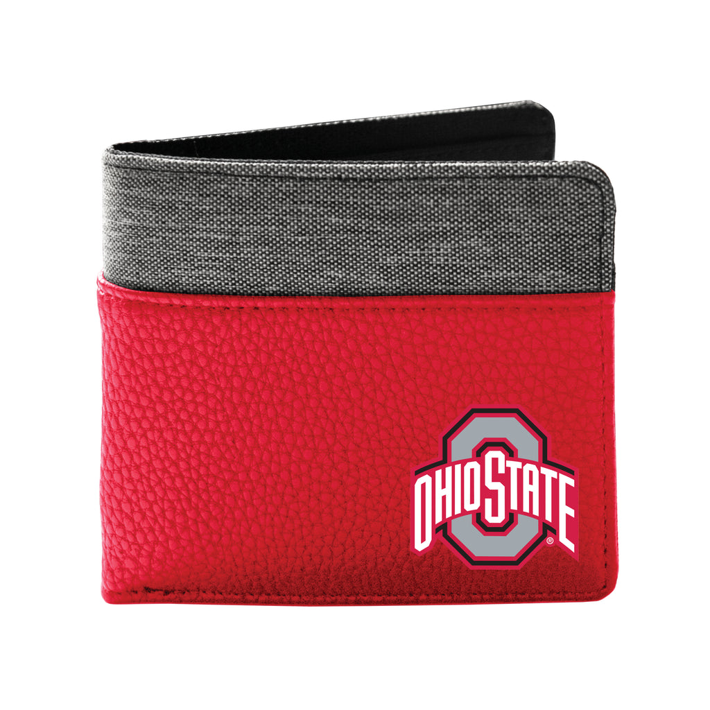 Ohio State Buckeyes Pebble Bifold Wallet - Light Red