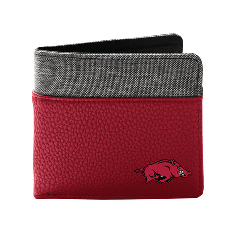 Arkansas Razorbacks Pebble Bifold Wallet - Dark Red