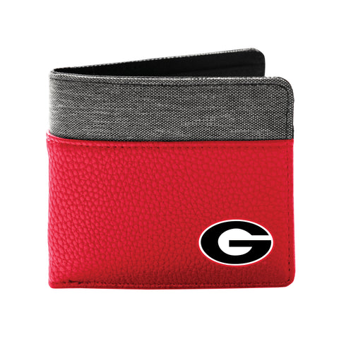 Georgia Bulldogs Pebble Bifold Wallet - Light Red