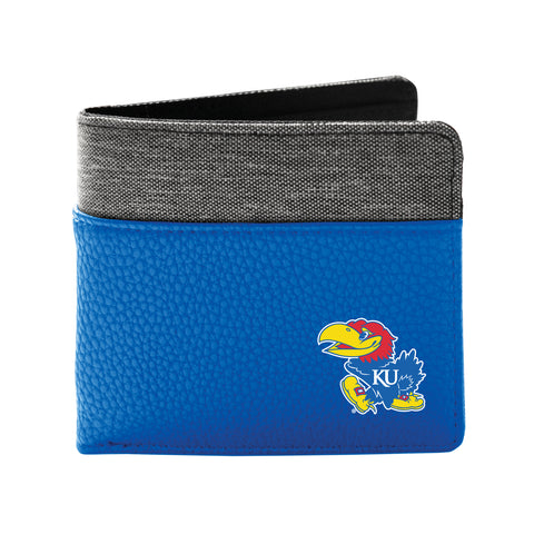 Kansas Jayhawks Pebble Bifold Wallet - Royal