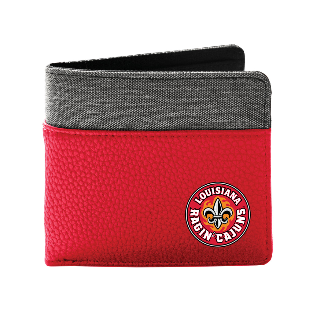 Louisiana Ragin' Cajuns Pebble Bifold Wallet - Light Red