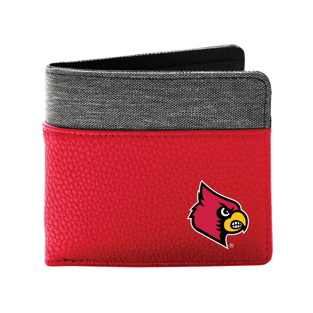 Louisville Cardinals Pebble Bifold Wallet - Light Red