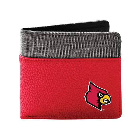 Louisville Cardinals Pebble Bifold Wallet - Light Red