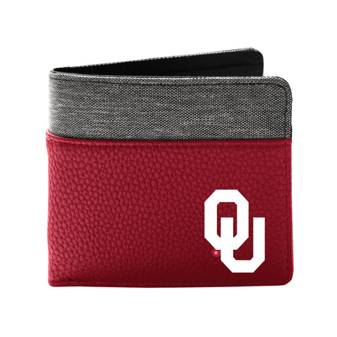 Oklahoma Sooners Pebble Bifold Wallet - Dark Red