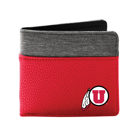 Utah Utes Pebble Bifold Wallet - Light Red