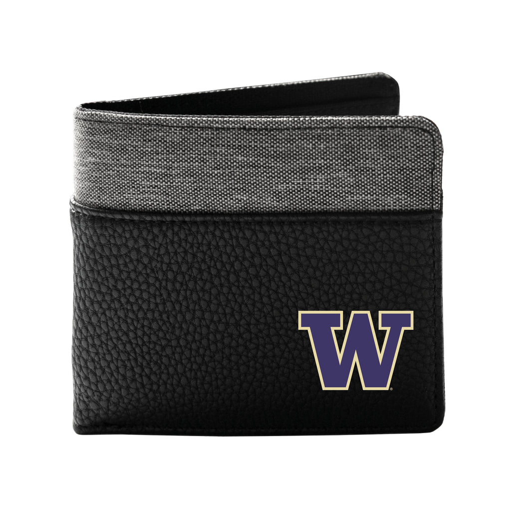 Washington Huskies Pebble Bifold Wallet - Black