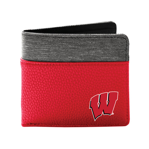 Wisconsin Badgers Pebble Bifold Wallet - Light Red
