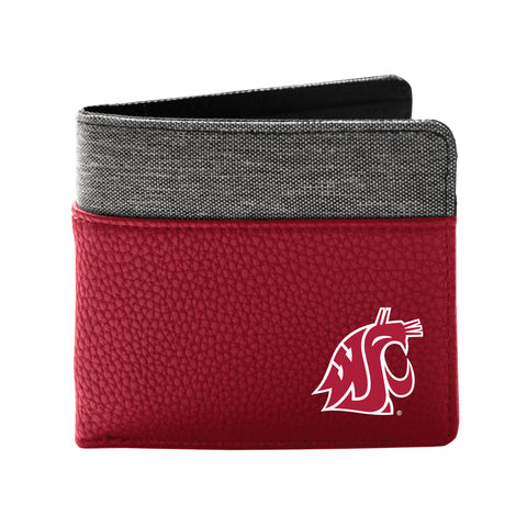 Washington State Cougars Pebble Bifold Wallet - Dark Red