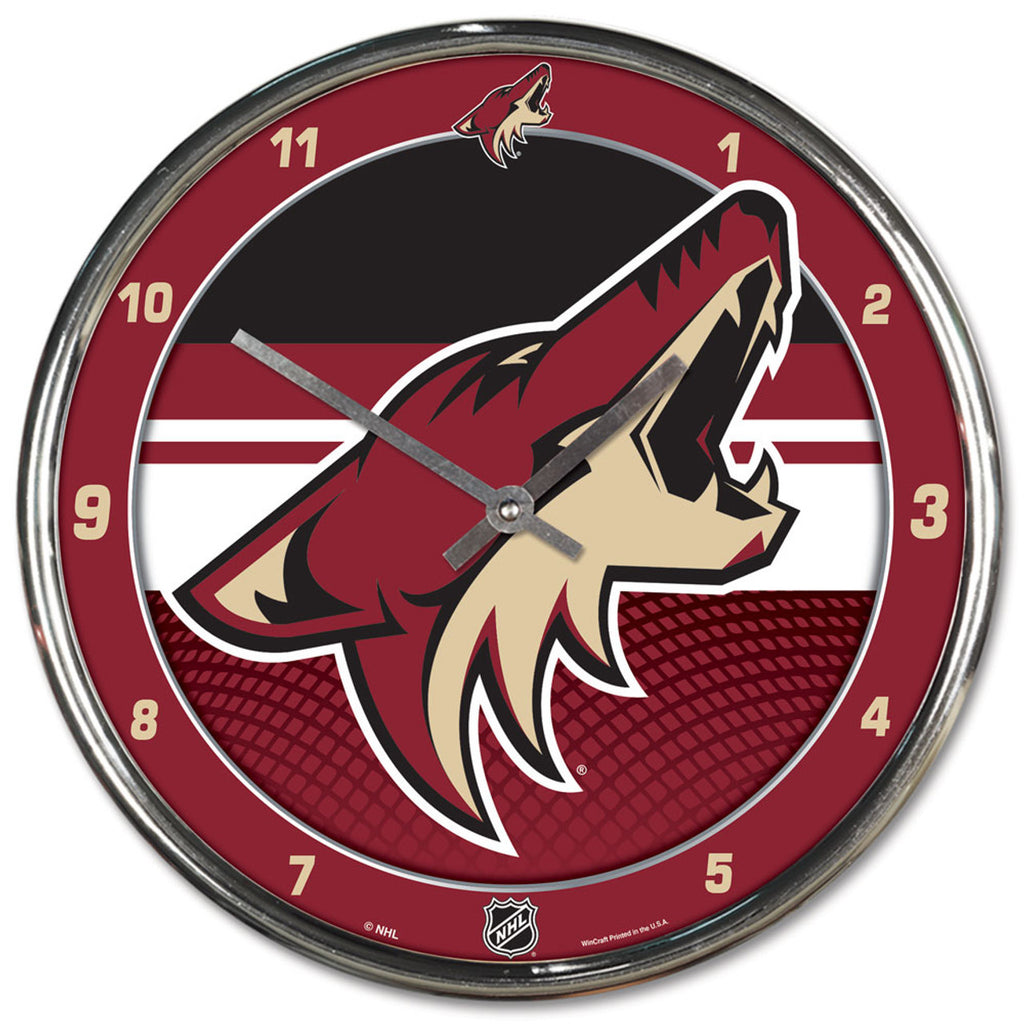 Arizona Coyotes Round Chrome Wall Clock