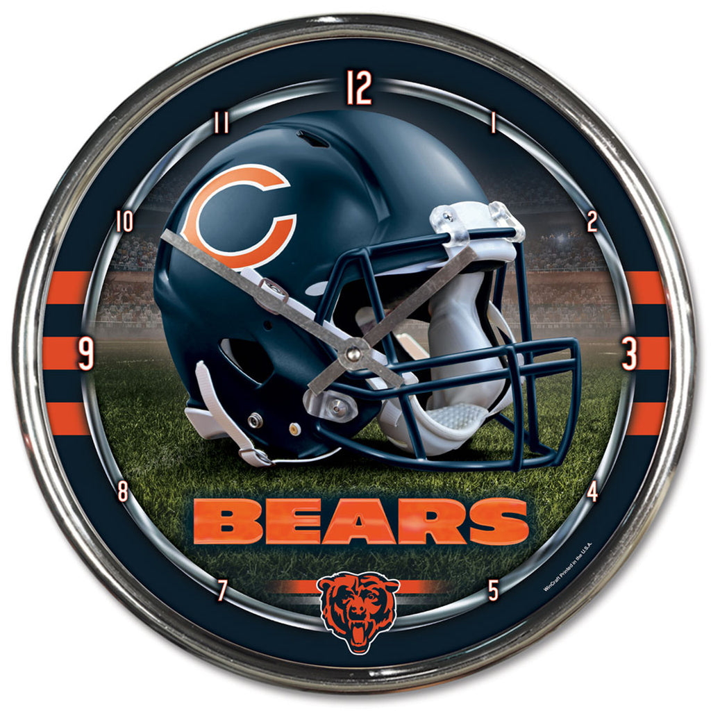 Chicago Bears Round Chrome Wall Clock