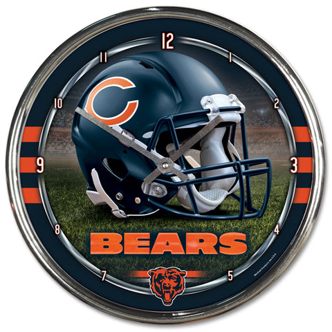 Chicago Bears Round Chrome Wall Clock