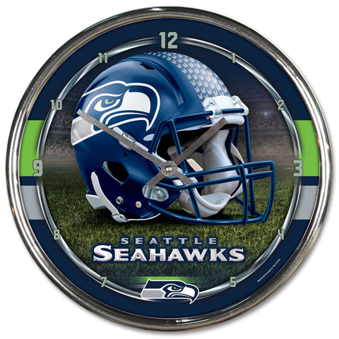 Seattle Seahawks Round Chrome Wall Clock