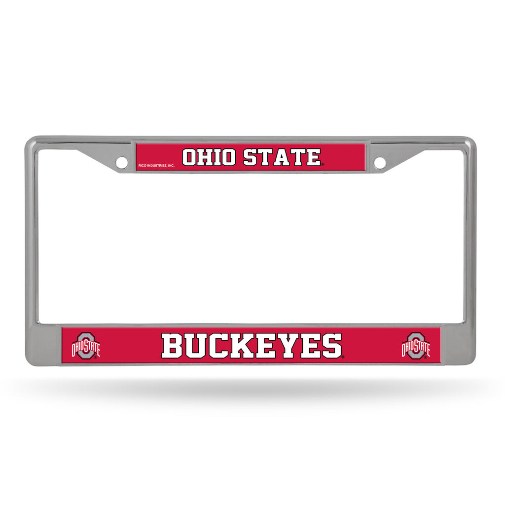 Ohio State Buckeyes License Plate Frame Chrome Printed Insert