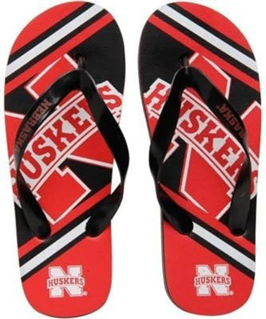 Nebraska Cornhuskers Flip Flop Unisex Big Logo (1 Pair) L