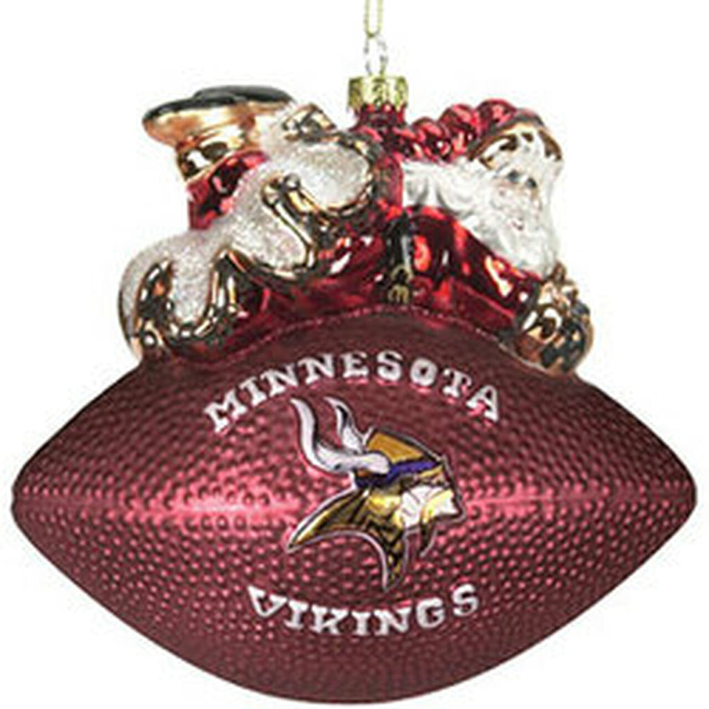 Minnesota Vikings Ornament 5 1/2 Inch Peggy Abrams Glass Football 