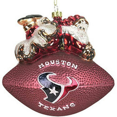 Houston Texans 5 1/2 Peggy Abrams Glass Football Ornament 