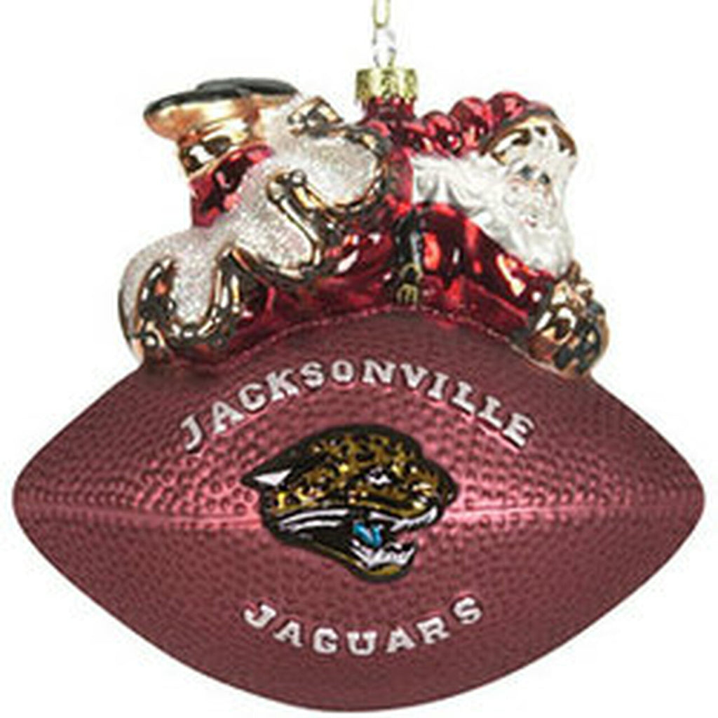 Jacksonville Jaguars Ornament 5 1/2 Inch Peggy Abrams Glass Football 