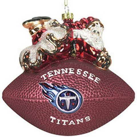 Tennessee Titans Ornament 5 1/2 Inch Peggy Abrams Glass Football 