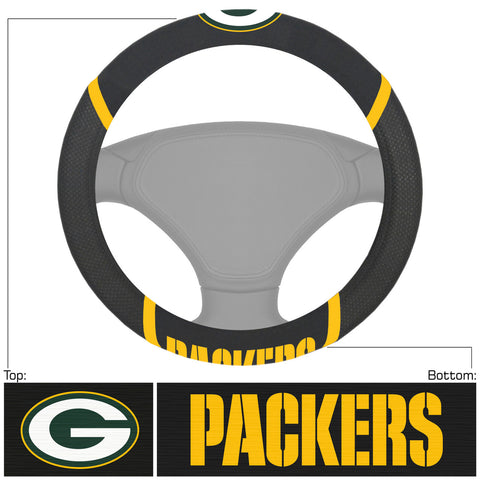 Green Bay Packers s Steering Wheel Cover Mesh/Stitched