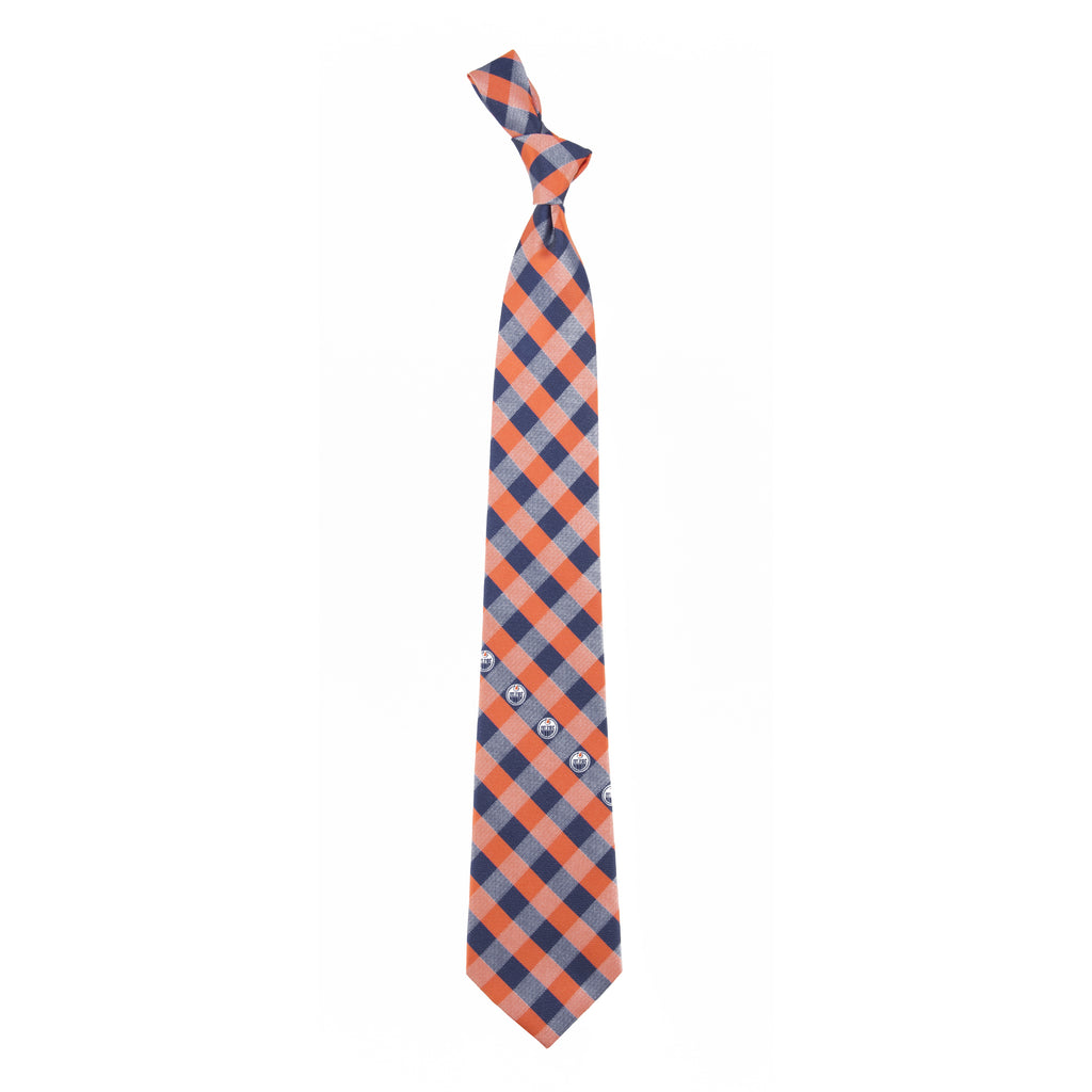  Edmonton Oilers Check Style Neck Tie