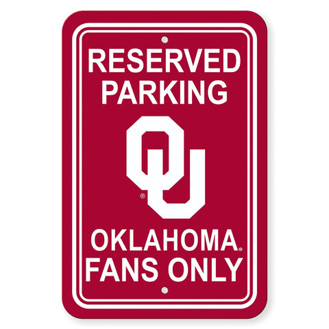 Oklahoma Sooners Sign 12x18 Plastic Reserved Parking Style 