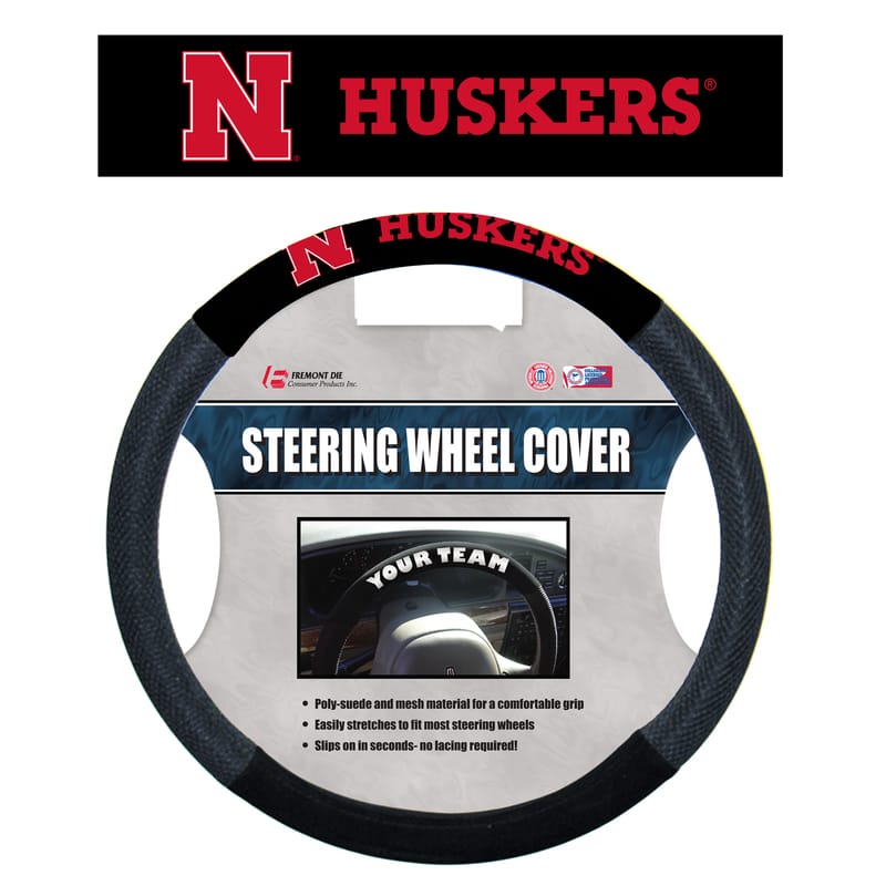 Nebraska Cornhuskers Steering Wheel Cover Mesh Style N Logo Design 