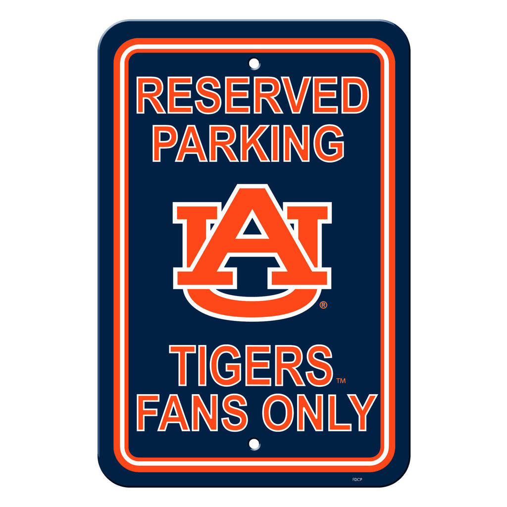 Auburn Tigers Sign 12x18 Plastic Reserved Parking Style CO