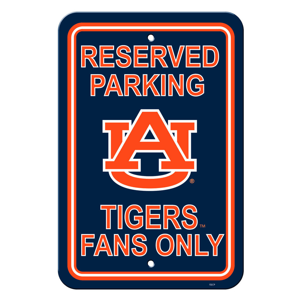 Auburn Tigers Sign 12x18 Plastic Reserved Parking Style 