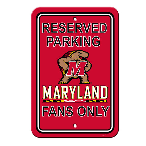 Maryland Terrapins Sign 12x18 Plastic Reserved Parking Style 