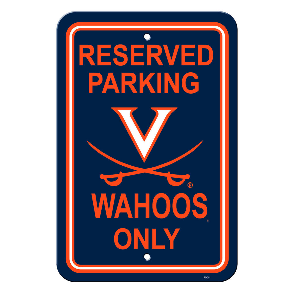 Virginia Cavaliers Sign 12x18 Plastic Reserved Parking Style 