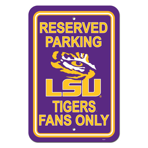 LSU Tigers Sign 12x18 Plastic Reserved Parking Style 