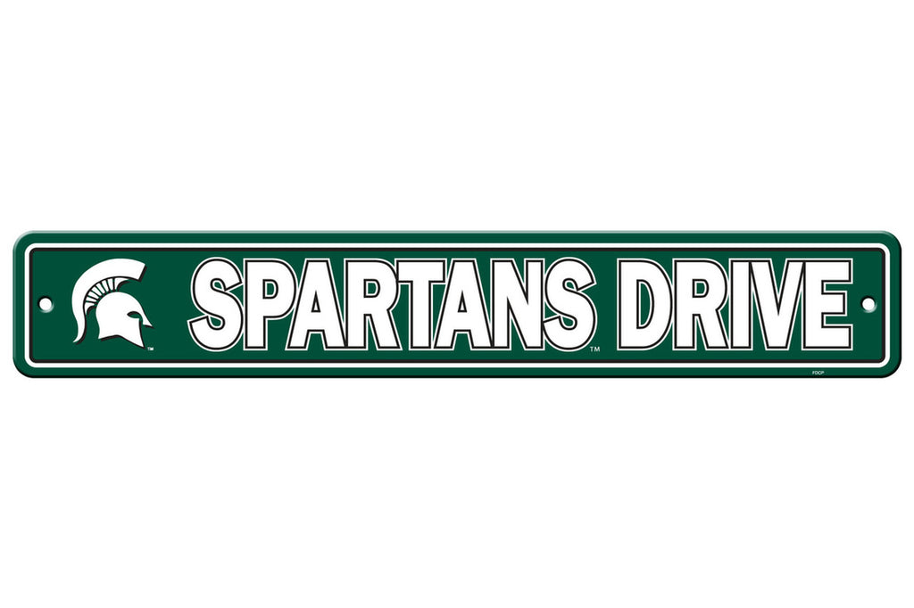 Michigan State Spartans Sign 4x24 Plastic Street Style 