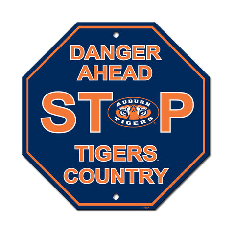 Auburn Tigers Sign 12x12 Plastic Stop Style 