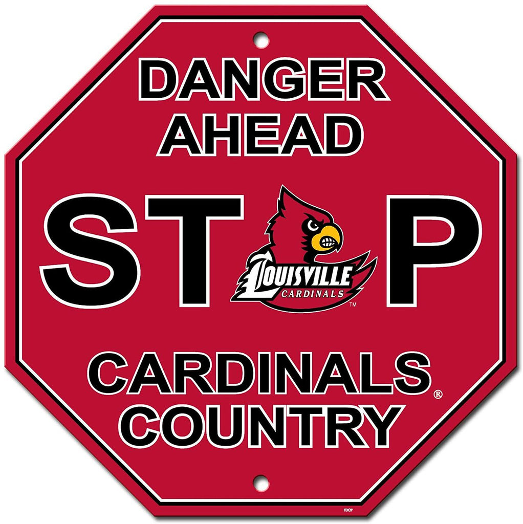 Louisville Cardinals Sign 12x12 Plastic Stop Style 