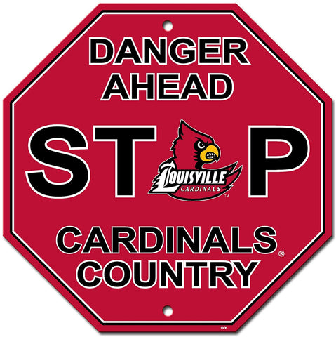 Louisville Cardinals Sign 12x12 Plastic Stop Style CO