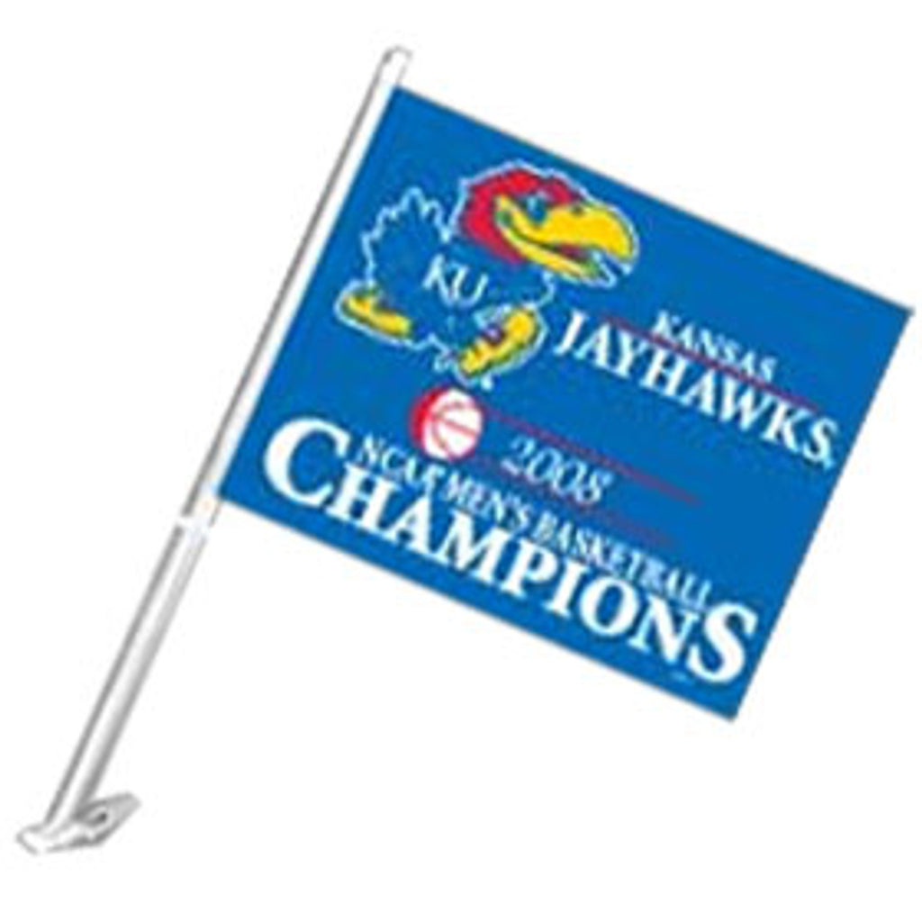 Kansas Jayhawks Flag Car Style 2008 Basketball National Champs Design CO