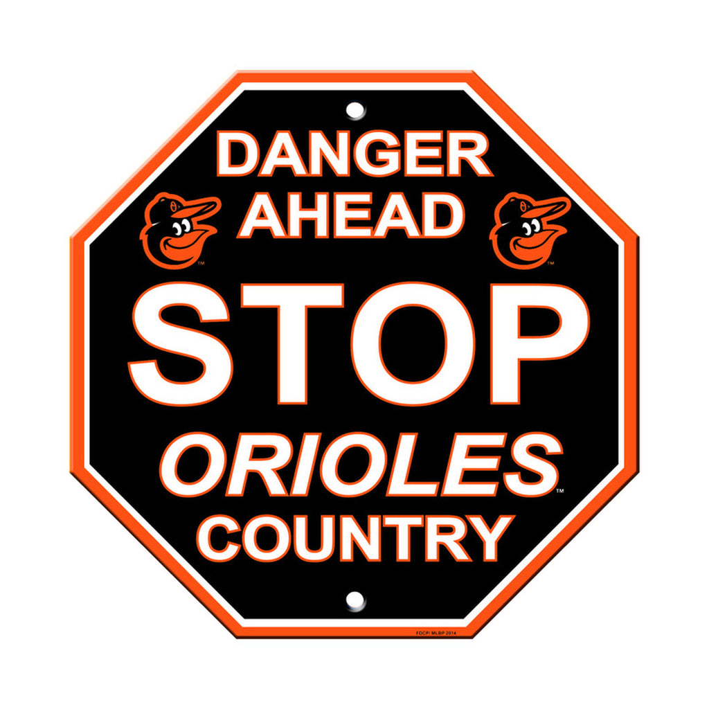 Baltimore Orioles Sign 12x12 Plastic Stop Style 