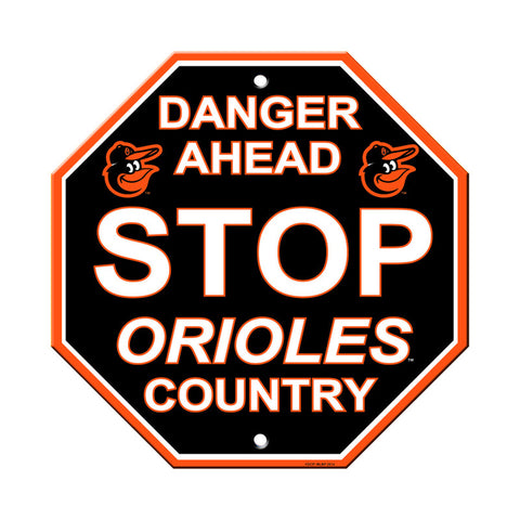 Baltimore Orioles Sign 12x12 Plastic Stop Style 