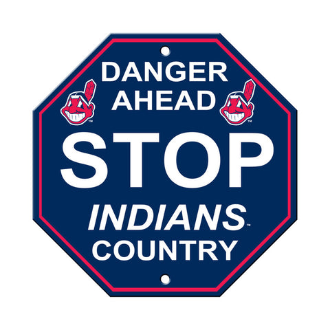 Cleveland Indians Sign 12x12 Plastic Stop Style 